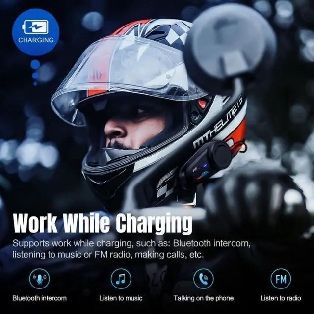 Alt view image 4 of 7 - Motorcycle Bluetooth Headset FX6 1000m 6 Riders Group Motorbike Intercom Waterproof Universal Bluetooth Motorcycle Helmet Communication System Voice Dial/Usable On Charge