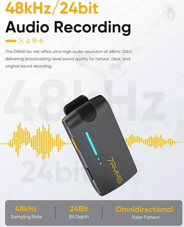 Alt view image 5 of 7 - iRay DW40 Four-Channel Wireless Lavalier Microphone with Charging Case, Noise Cancellation, 656ft Range, 12.5H Working, Lav Mic for Camera, iPhone, Android Phone, Vlogging, Streaming(4TX+1RX)