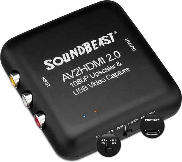 Main image of AV to HDMI Converter & Recorder 2.0 - AV RCA Composite to 1080P HDMI TV Upscaler - for VCR, VHS, DVD, Camcorder, Hi8, Gaming - 4:3 Aspect Ratio - USB Video Capture