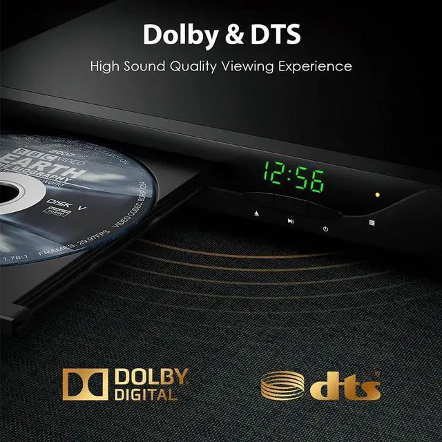 Alt view image 6 of 7 - Blu Ray DVD Player, 1080P Home Theater Disc System, Play All DVDs and Region A 1 Blu-Rays, Support Max 128G USB Flash Drive + HDMI/AV/Coaxial Output + Built-in PAL/NTSC with HDMI/AV Cable