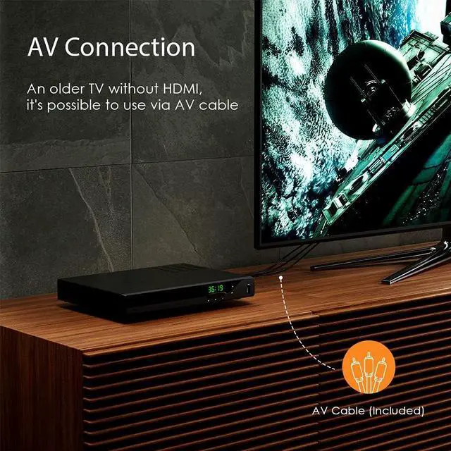 Alt view image 4 of 7 - Blu Ray DVD Player, 1080P Home Theater Disc System, Play All DVDs and Region A 1 Blu-Rays, Support Max 128G USB Flash Drive + HDMI/AV/Coaxial Output + Built-in PAL/NTSC with HDMI/AV Cable