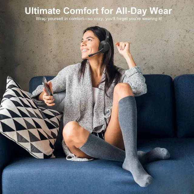 Alt view image 6 of 7 - Wireless Headset, Bluetooth Headphones with Mic(AI Noise Cancelling), 65 Hrs Working Time with USB Dongle, Wireless Headset with Mic for Work from Home/Computer/Laptop/PC/Android