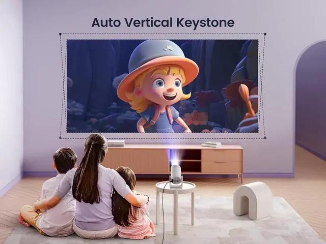 Alt view image 3 of 7 - [270°Adjustable Stand] Mini projector with WiFi and Bluetooth, Outdoor Portable Movie Projector 1080P Support, Auto Keystone Home Projector for Phone/TV Stick/Laptop, WiMiUS Latest S27