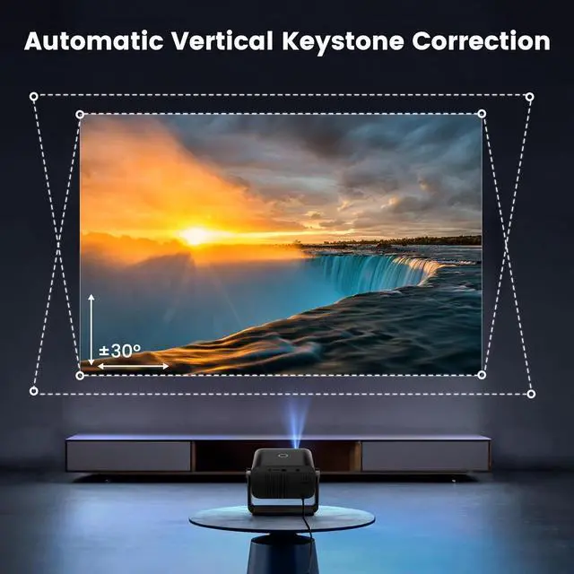 Alt view image 4 of 7 - Mini Projector with WiFi Bluetooth, PUTRIMS Portable 1080P Support Movie Projector 145° Rotatable 50% Zoom Fully Sealed Small Projector for Phone TV Stick HDMI USB