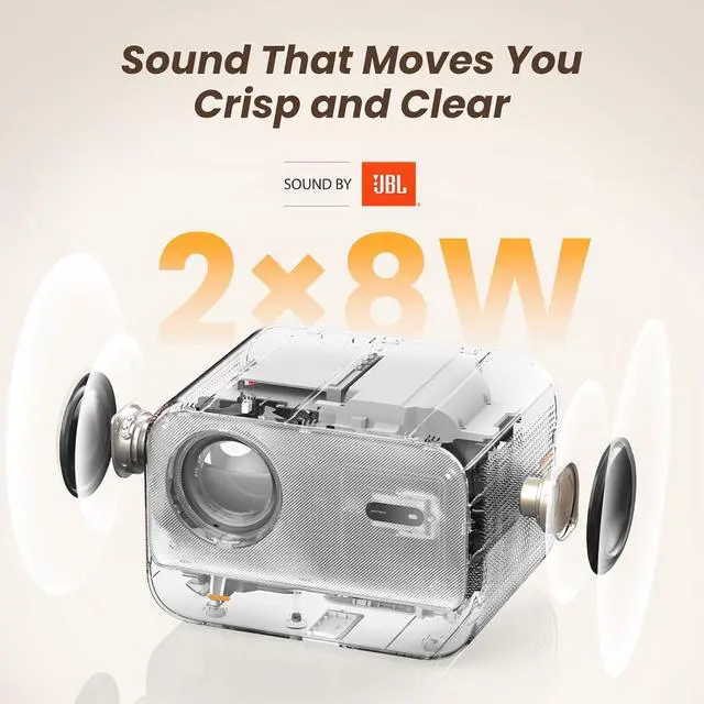 Alt view image 4 of 7 - 1080P Projector with WiFi 6 and Bluetooth, [Seamless Autofocus] Portable Outdoor Movie Projector, Home Theater Projector for iPhone/TV Stick/HDMI/USB/Laptop/PS5-White