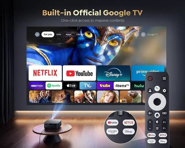Alt view image 2 of 7 - Smart Projector with WiFi 6 and Bluetooth, Netflix-Licensed 4K Support, Outdoor Movie Proyector, 1080P Home Ceiling Auto Focus Projector, Tech Gift for Holidays, PUTRIMS K12 Gray