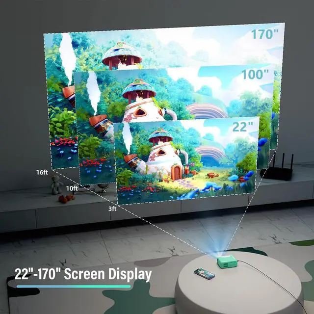 Alt view image 7 of 7 - Mini Projector ksbaby Home Theater Portable Projector WIFI Support 1080P , Phone Can Connect to Movie Projector Wirelessly, Compatible with Smartphone/ Tablet/ Laptop/ TV Stick/ USB Drive