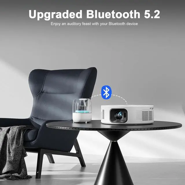 Alt view image 4 of 7 - Projector with WiFi 6 and Bluetooth, ±50° Auto Vertical Correction Smart Portable Projector with Tripod, 1080P Full HD, Home Theater Movie Projector for Bedroom/iOS/Android(white)