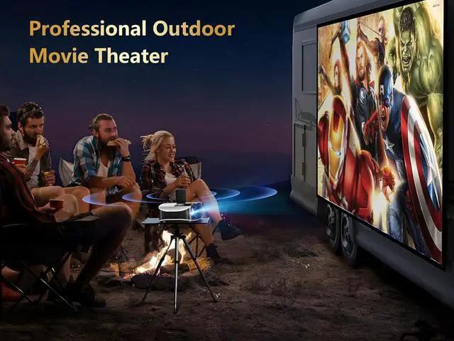 Alt view image 7 of 7 - Smart 4K Projector with 5G WIFI and Bluetooth, Netflix/Amazn Prime Video Certified, Dolby Audio, 800ANSI Outdoor Projector, 400" Zoom Home Theater Projector Compatible with TV Stick,iOS,Android