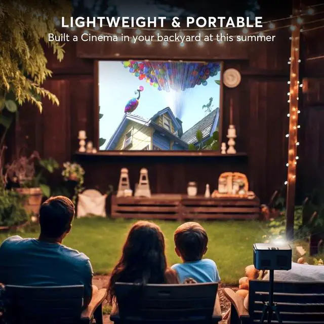 Alt view image 6 of 7 - 4K Projector, Native 1080P Bluetooth Projector, Portable Outdoor Movie Projector, Mini Projector for Home Theater, Compatible with Smartphone,HDMI,USB,TV Stick