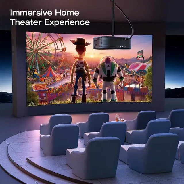 Alt view image 7 of 7 - 4K Projector with Wifi and Bluetooth, ELEPHAS Outdoor Movie Projector with NETFLIX/Prime Video/YouTube Built-in, 100,000+ Apps Supported, Video Projector Compatible with HDMI/USB/iOS/Android/Windows