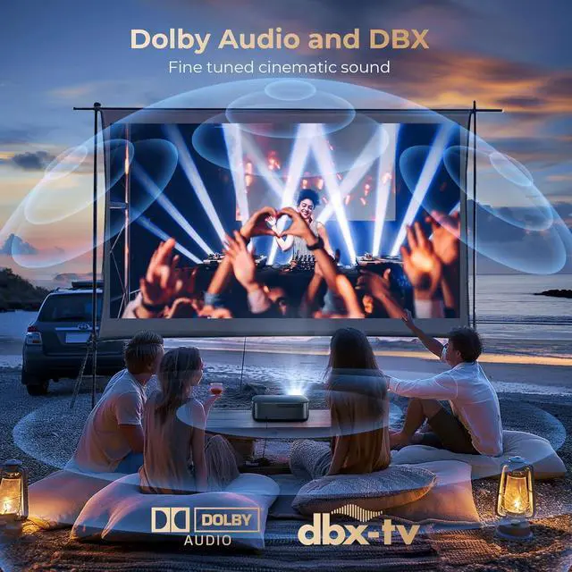 Alt view image 3 of 7 - 4K Projector with WiFi 6 and Bluetooth, NetfIix Certified & DoIby Audio, Auto Focus and Auto Keystone Native 1080P Smart Projector with HDR10+, 30W Speakers, Black
