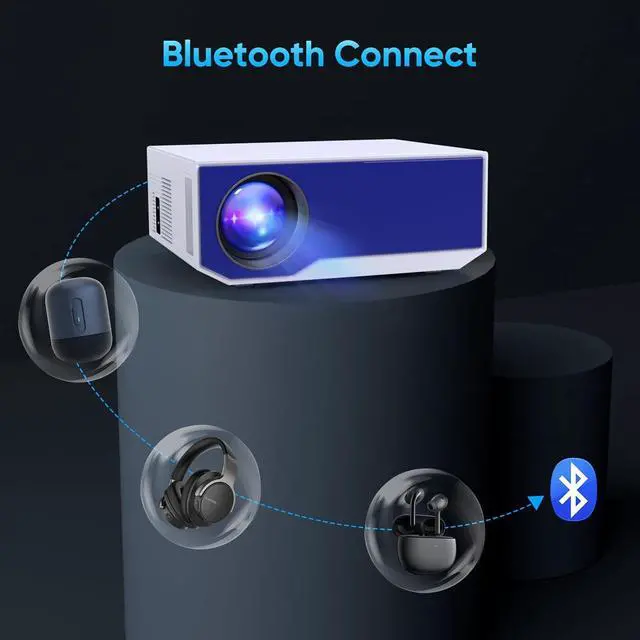 Alt view image 3 of 6 - Projector with WiFi and Bluetooth, 16000Lumens Portable Mini Projector,Native Full HD 1080P Outdoor Movie Projector,Smart Projector Compatible with Android/iOS/Windows/TV Stick/HDMI/USB