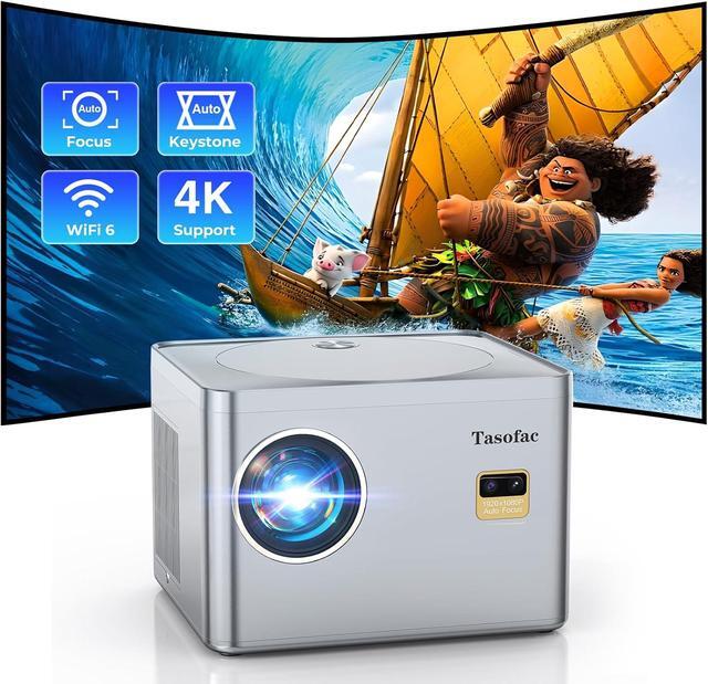 Projector 4K,Auto Focus/KeystoneProjector with WiFi and Bluetooth, Native 1080P 800ANSI Outdoor Movie Projector, Auto 6D Keystone & 50% Zoom, Mini