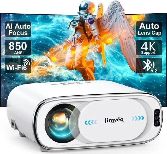 Main image of [AI Auto Focus+Auto Lens Cap]Outdoor-Projector 4K with WiFi 6 and Bluetooth:Upgrade 850 ANSI Native 1080P Jimveo Portable Projector,Auto 6D Keystone&Zoom,Home LED Movie Projector for Outdoor/Home Use