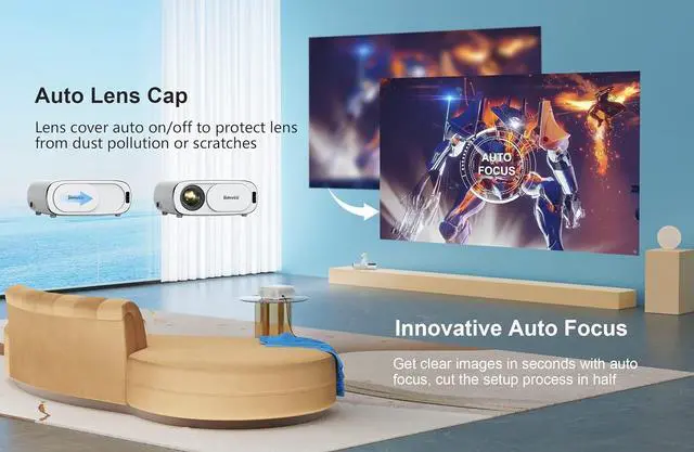 Alt view image 2 of 7 - [AI Auto Focus+Auto Lens Cap]Outdoor-Projector 4K with WiFi 6 and Bluetooth:Upgrade 850 ANSI Native 1080P Jimveo Portable Projector,Auto 6D Keystone&Zoom,Home LED Movie Projector for Outdoor/Home Use