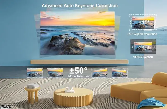 Alt view image 3 of 7 - [AI Auto Focus+Auto Lens Cap]Outdoor-Projector 4K with WiFi 6 and Bluetooth:Upgrade 850 ANSI Native 1080P Jimveo Portable Projector,Auto 6D Keystone&Zoom,Home LED Movie Projector for Outdoor/Home Use