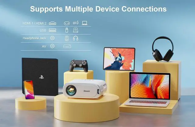 Alt view image 6 of 7 - [AI Auto Focus+Auto Lens Cap]Outdoor-Projector 4K with WiFi 6 and Bluetooth:Upgrade 850 ANSI Native 1080P Jimveo Portable Projector,Auto 6D Keystone&Zoom,Home LED Movie Projector for Outdoor/Home Use
