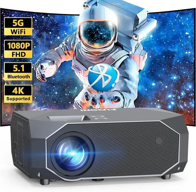 Main image of Projector with WiFi and Bluetooth, Native 1080P Outdoor Movie Projectors 4k Supported, 15000L Portable Home Theater Projector with 300" Display, Indoor&Outdoor Use