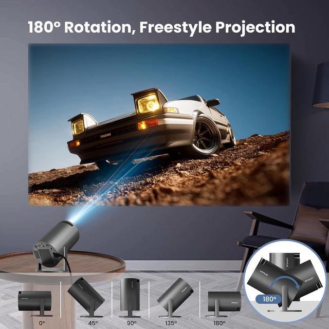 Alt view image 6 of 7 - Mini Projector with WiFi and Bluetooth, Auto Keystone Ceiling Projector,2024 Upgraded 350ANSI, Smart Projector with Android11.0, Short Throw Outdoor Portable Movie Projector, HY300Pro