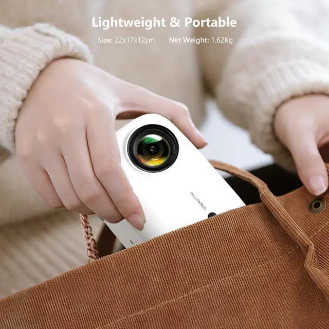 Alt view image 7 of 7 - Mini Projector with WiFi and Bluetooth, 4K 1080P Portable Projector, 18000 Lumens Outdoor Movie Projector Support Electric Focus & Auto Vertical Keystone, Smart Video Projectors for Phone/TV Stick/PC