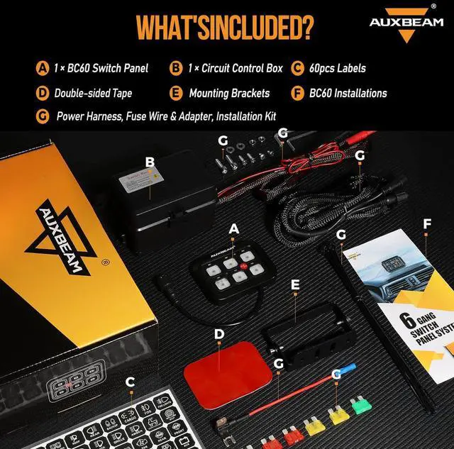 Alt view image 7 of 7 - 6 Gang Switch Panel BC60, Universal Circuit Control Relay System Box with Automatic Dimmable On-Off LED Switch Pod Touch Switch Box for Car Pickup Truck UTV ATV Boat, 2 Year Warranty, Blue