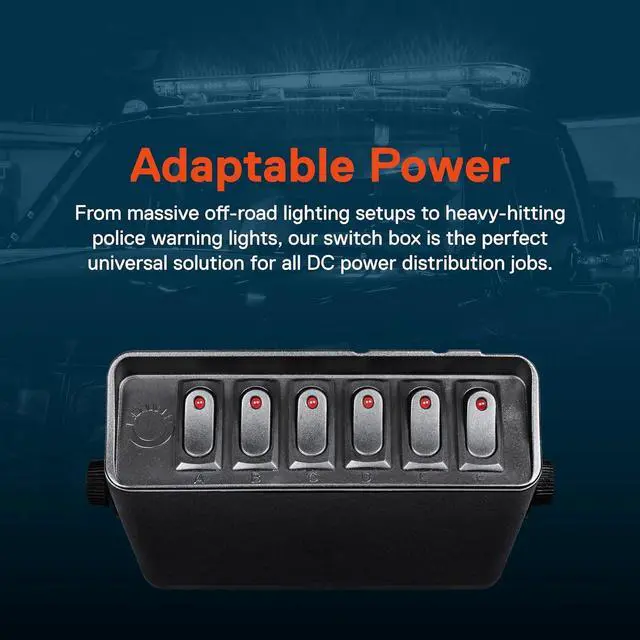 Alt view image 2 of 7 - Mods 6-Gang 12V Rocker Switch Box [40 Amp Max.] [12 AWG Wires][12 Volt DC] SPST On/Off Rocker Toggle Switch Panel Box for Auto Automotive Lights Car Marine Boat Truck Vehicles & More