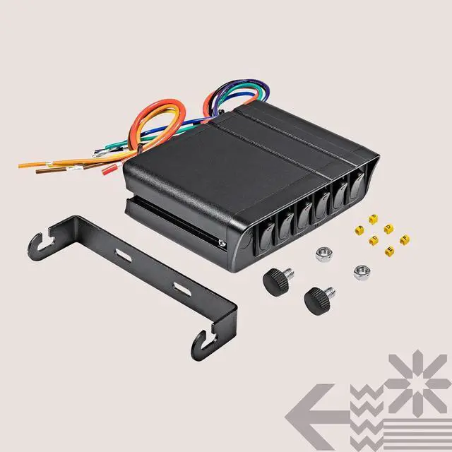 Alt view image 7 of 7 - Mods 6-Gang 12V Rocker Switch Box [40 Amp Max.] [12 AWG Wires][12 Volt DC] SPST On/Off Rocker Toggle Switch Panel Box for Auto Automotive Lights Car Marine Boat Truck Vehicles & More