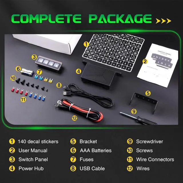 Alt view image 6 of 7 - 4 Gang Wireless Switch Panel, Auxiliary Car Swtich Panel with 2 Light Modes Memory Function, 12V 60A Universal Relay Switch Box for Truck Offroad SUV UTV ATV Boat Marine