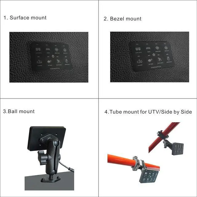 Alt view image 5 of 6 - UV100 8 Gang Programmable Switch Panel Power Control System for Truck UTV Side by Side Boat 12V Battery Use
