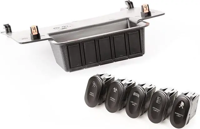 Main image of Rugged Ridge | Switch Panel Kit | 17235.73 | Fits 2011-2018 Jeep Wrangler JK, Charcoal