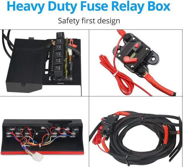 Alt view image 2 of 7 - 6 Gang Rocker Switch Panel Pod with 80A Relay Box Circuit Breaker Source Control System Compatible with Jeep Wrangler JK JKU 2007-2018 with 12 Switch Covers & a Switch Clip Remover