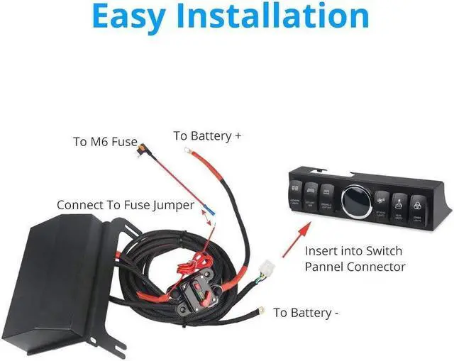 Alt view image 6 of 7 - 6 Gang Rocker Switch Panel Pod with 80A Relay Box Circuit Breaker Source Control System Compatible with Jeep Wrangler JK JKU 2007-2018 with 12 Switch Covers & a Switch Clip Remover