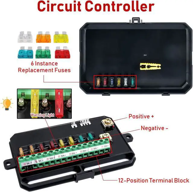 Alt view image 6 of 7 - 8 Gang Switch Panel, On-Off LED Multifunction Switch Panel Automatic Dimmable LED Touch Control Panel Box Universal Electronic Relay System Circuit Control Box for UTV SKU Truck ATV
