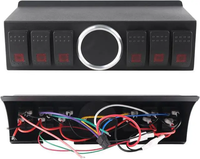 Alt view image 4 of 7 - 6 Gang Rocker Switch Panel Overhead with Relay Box Control System Compatible with 2007-2017 Jeep Wrangler JK Sahara Rubicon(NOT for 2018+ JL Models)
