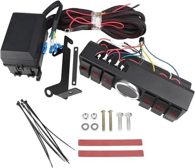 Alt view image 5 of 7 - 6 Gang Rocker Switch Panel Overhead with Relay Box Control System Compatible with 2007-2017 Jeep Wrangler JK Sahara Rubicon(NOT for 2018+ JL Models)