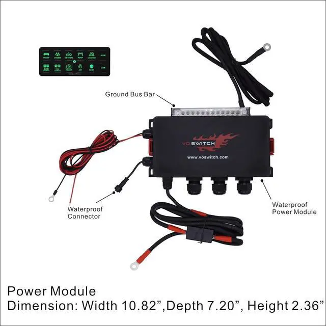 Alt view image 5 of 6 - UV120 12 Gang Switch Panel Power System for 12V Battery Vehicle and Boat