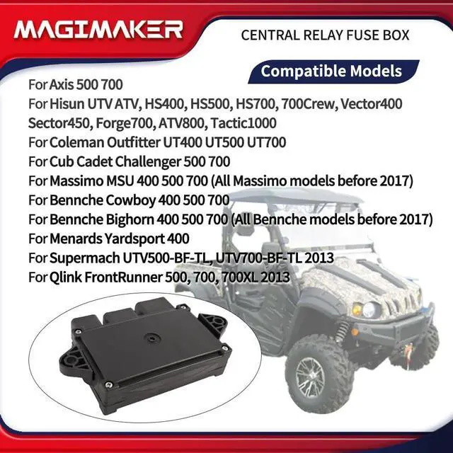 Alt view image 2 of 7 - Central Relay Fuse Box 37700-115-0000 Compatible with Hisun UTV ATV 400 500 700, for Massimo MSU500 MSU700, for Coleman UT400 UT500 UT700, for Axis 500 700 Replace 37700-115H-0000