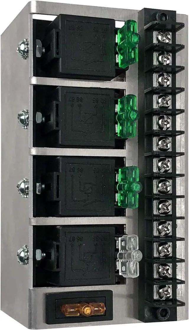 Alt view image 2 of 7 - SpeedWare Fused Relay Panel Box and 12vDC Wiring Kit (4 Relay)