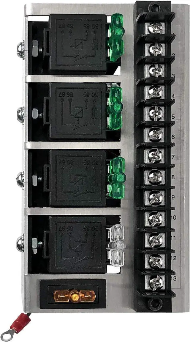 Alt view image 4 of 7 - SpeedWare Fused Relay Panel Box and 12vDC Wiring Kit (4 Relay)