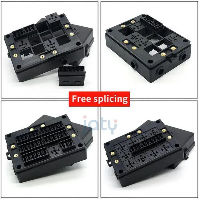 Alt view image 3 of 4 - Multi-Channel Relay Holder for Automobile, Truck and Marine 9 Way Fuse Holder Box with 9pcs 12V4 pin Relay (Including Terminal, Fuse Box Piece)