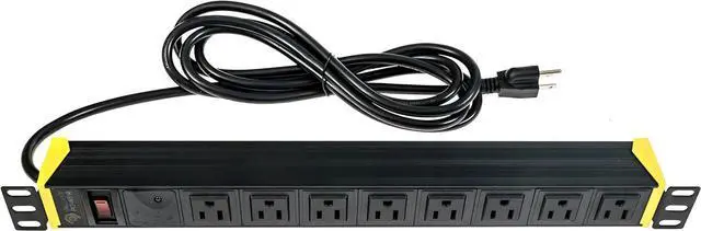 Alt view image 7 of 7 - PDU Rack Mount Power Strips, 8 Outlet Power Strip for Network Server Rack Power Strip, 1U Surge Protector 19 Rackmount, 120V/ 15A Power Distribution Unit with 10 Cord Network Rack