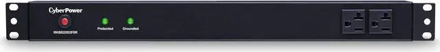 Main image of RKBS20S2F8R Rackbar Surge Protector, 120V/20A, 10 Outlets, 15 Foot Power Cord, 1U Rackmount, UL Listed