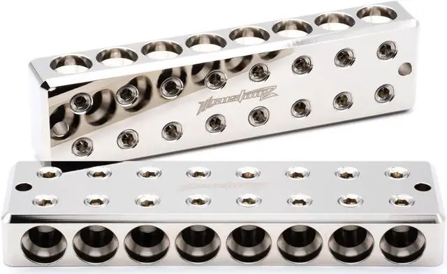 Main image of Pair 8 in 8 Out 1/0 AWG 0 Gauge Power and Ground Distribution Blocks