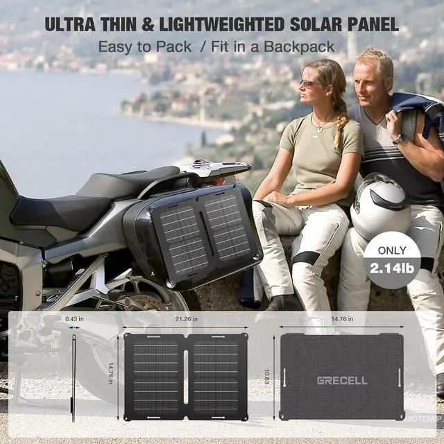 Alt view image 3 of 7 - 12V 25W Solar Battery Charger Maintainer, Portable Solar Panel Car Trickle Charger Waterproof 25 Watt Mono+ SAE Cables Kit for Truck Boat RV Motorcycle Truck Marine Vehicle Battery