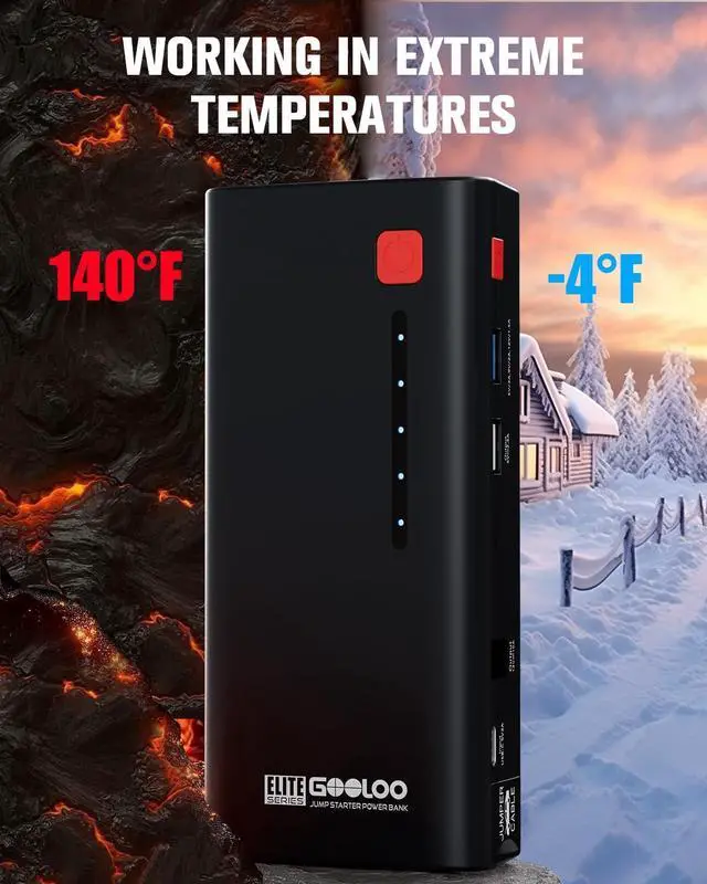 Alt view image 5 of 7 - Jump Starter 2500A Peak Car Jumper Starter 12V SuperSafe Lithium Jump Box, Battery Booster Pack, Portable Car Battery Charger, and Jumper Cables for Up to 8.5L Gas or 6.0L Diesel Engine