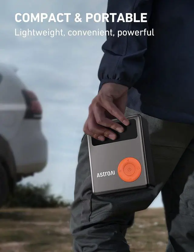 Alt view image 4 of 7 - Portable Car Jump Starter with Air Compressor, 150PSI 1750A Car Jumper Starter Battery Pack with Cordless Tire Inflator (7.5 Gas/5.0L Diesel), 12V Jump Box, Large LCD Display, Lights