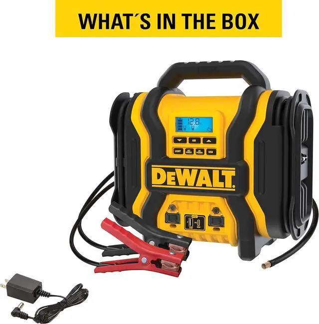 Alt view image 3 of 5 - DXAEPS14-Type2 2000 Peak Battery Amp 12V Automotive Battery Booster Jump Starter/Power Station with 500 Watt AC Power Inverter, 120 PSI Digital Compressor, and 15W USBa Ports, 25W USBc Port