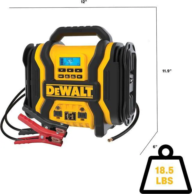 Alt view image 4 of 5 - DXAEPS14-Type2 2000 Peak Battery Amp 12V Automotive Battery Booster Jump Starter/Power Station with 500 Watt AC Power Inverter, 120 PSI Digital Compressor, and 15W USBa Ports, 25W USBc Port