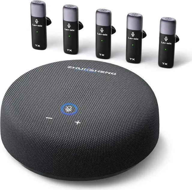 Main image of Conference Speaker and Microphone, USB Speakerphone w/Muteable/65ft Wireless Distance/360° Pickup & Noise Cancellation Conference Room Omnidirectional Microphone for Home Office